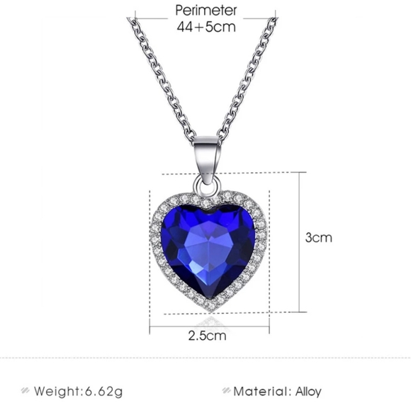 New Titanic blue love heart forever necklace!!! - Picture 2 of 4